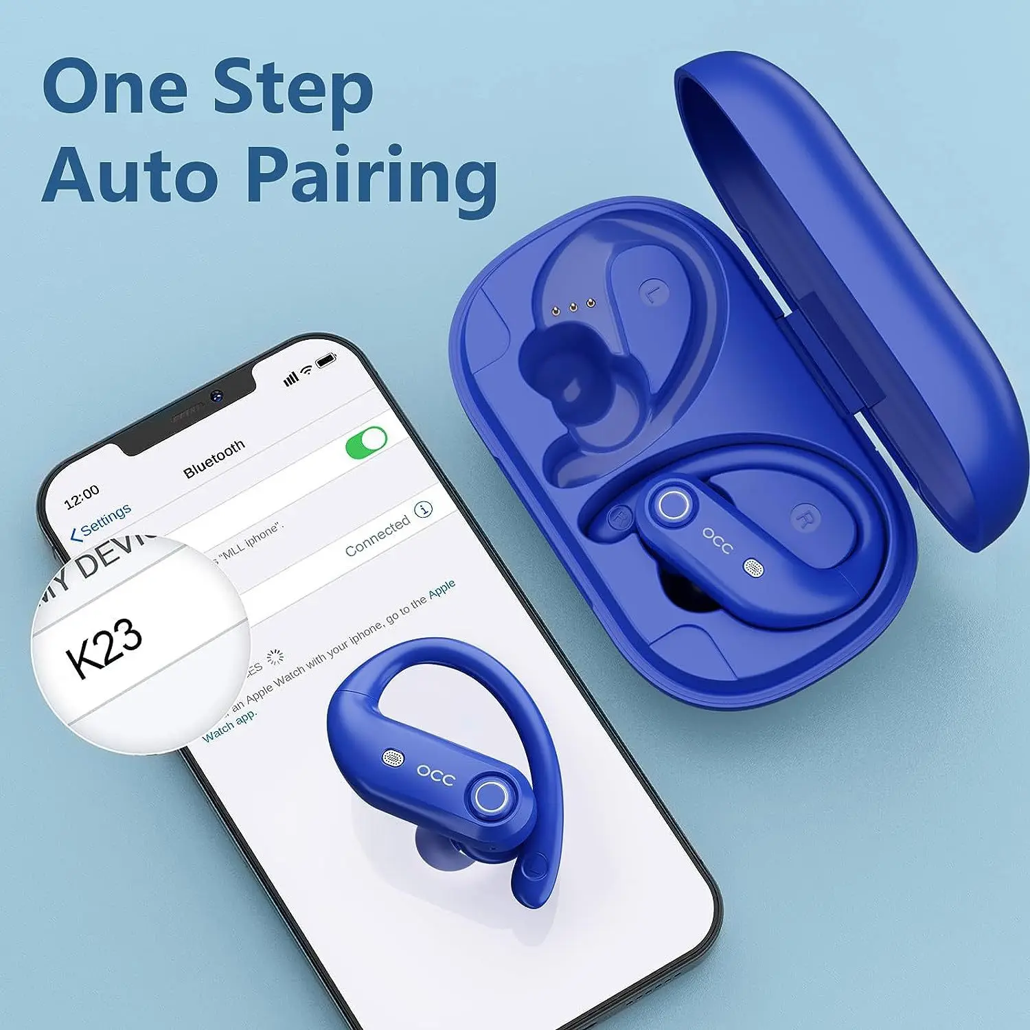 K23 Noise Cancelling Earphones 4 Mics HD Call Enhancement Bluetooth5.0 Earbuds TWS Run Sports Wireless Headphones Earhook Earbud