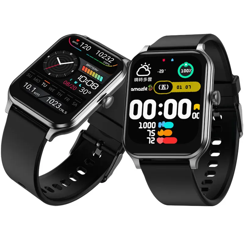 Classic Black Smart Watch Men Women Smart Watches Fitness Tracker Health Monitor for iPhone Samsung Honor Xiaomi OnePlus etc.