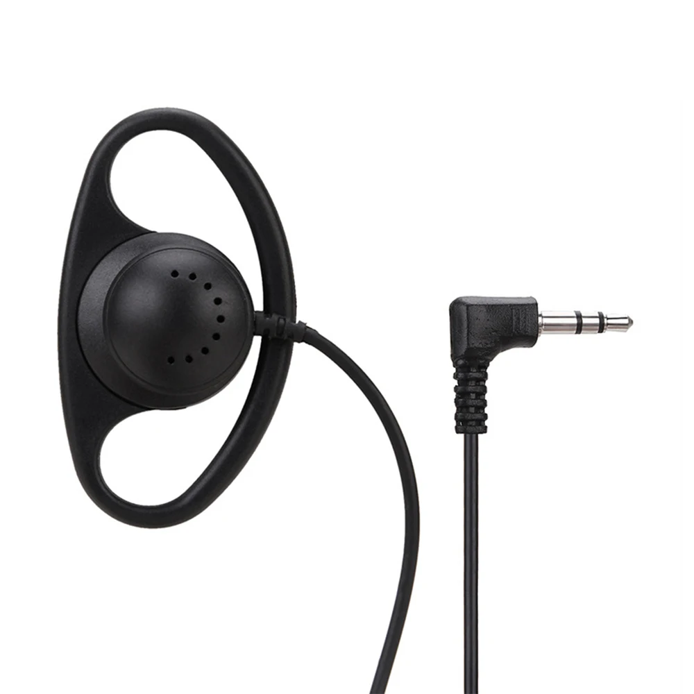 D-shaped Soft Ear Hook Headphone 3.5mm Plug Dual Channel Single Side Headset For Notebook Computer Two Way Radio In Ear