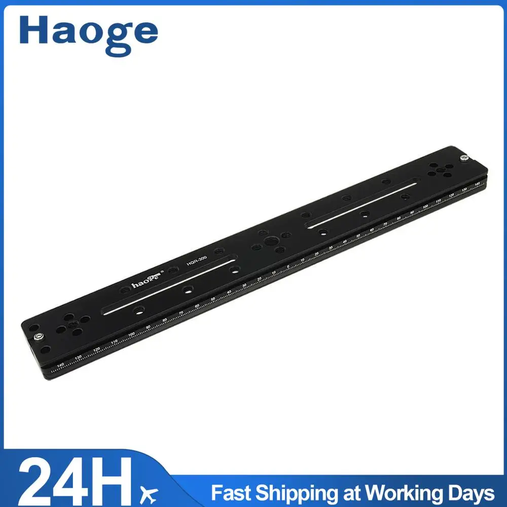 Haoge 300mm Multi-purpose Dual Dovetail Long Quick Release Extender Rail Sliding Plate for Camera Tripod Ballhead Clamp fit Arca
