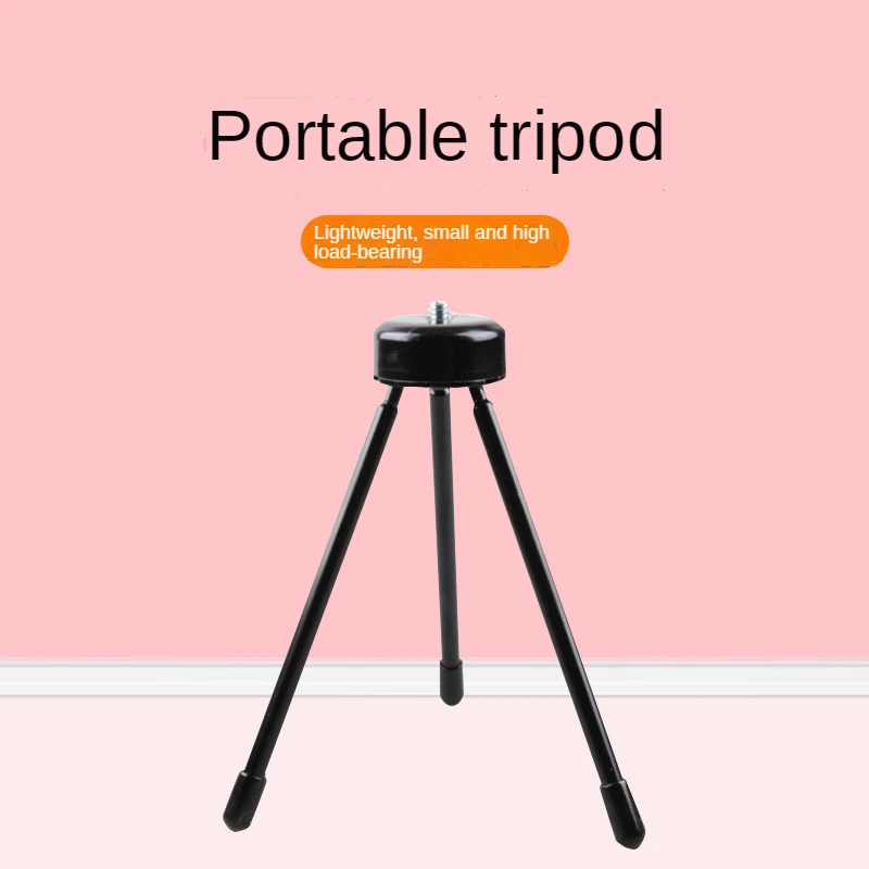 14/19/25cm Portable Mini Iron Tripod, Bedside Desktop Metal Phone Holder, 1/4 Screw Interface, Small, Lightweight and Foldable