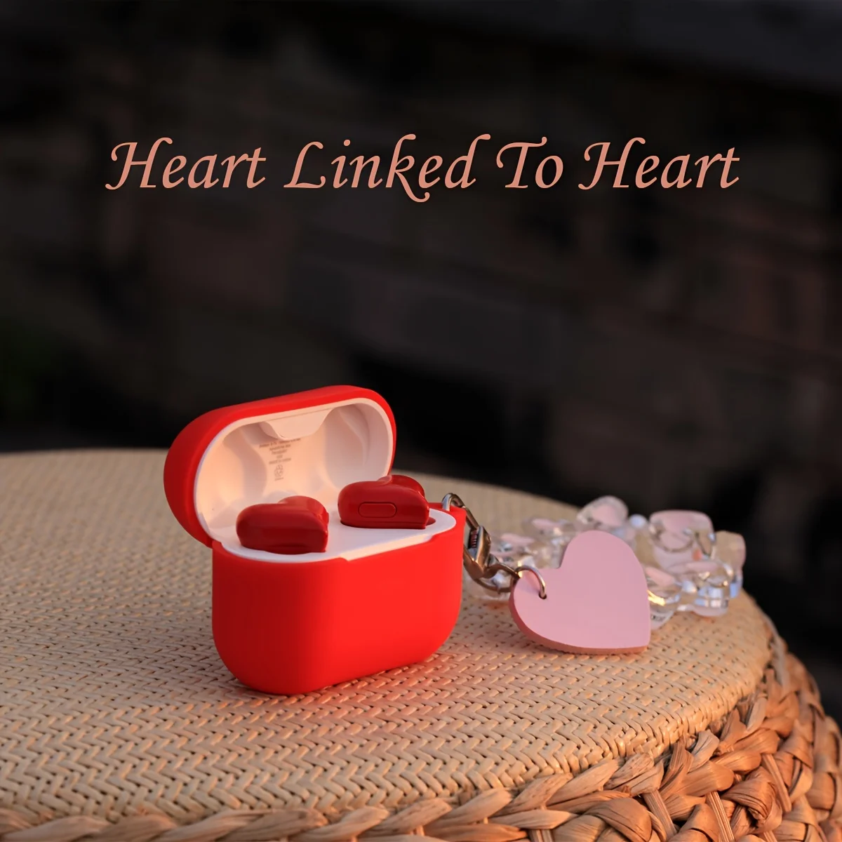 A Cute TWS Heart Shaped Bluetooth Headset for IPhone/Samsung/Xiaomi In-Ear Wireless Earbuds with ENC Smart Noise Cancellation