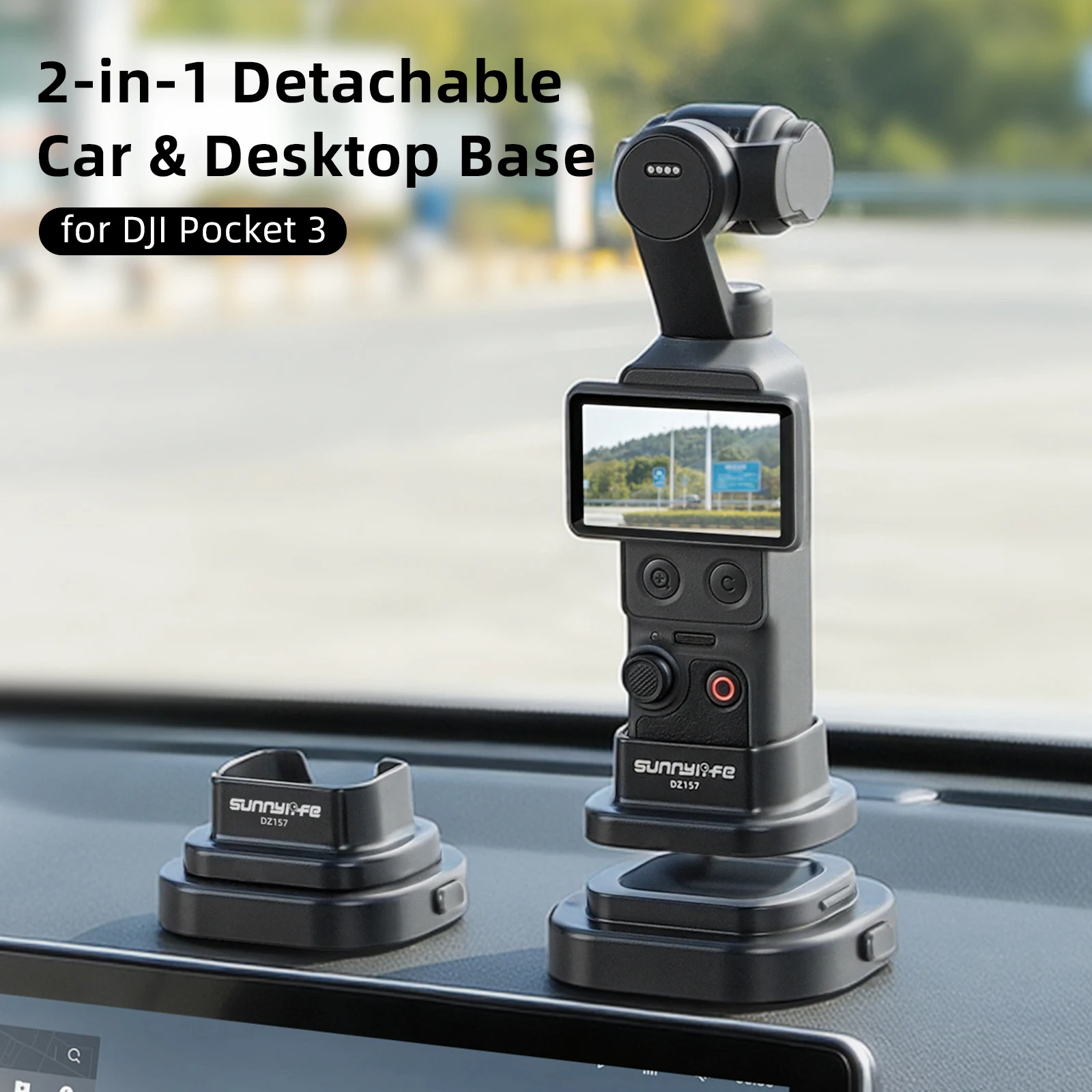 Detachable Base for DJI Osmo Pocket 4 Accessories Desktop Anti-skid & Car Fixed Support Upright Base for DJI Osmo Pocket4 Camera