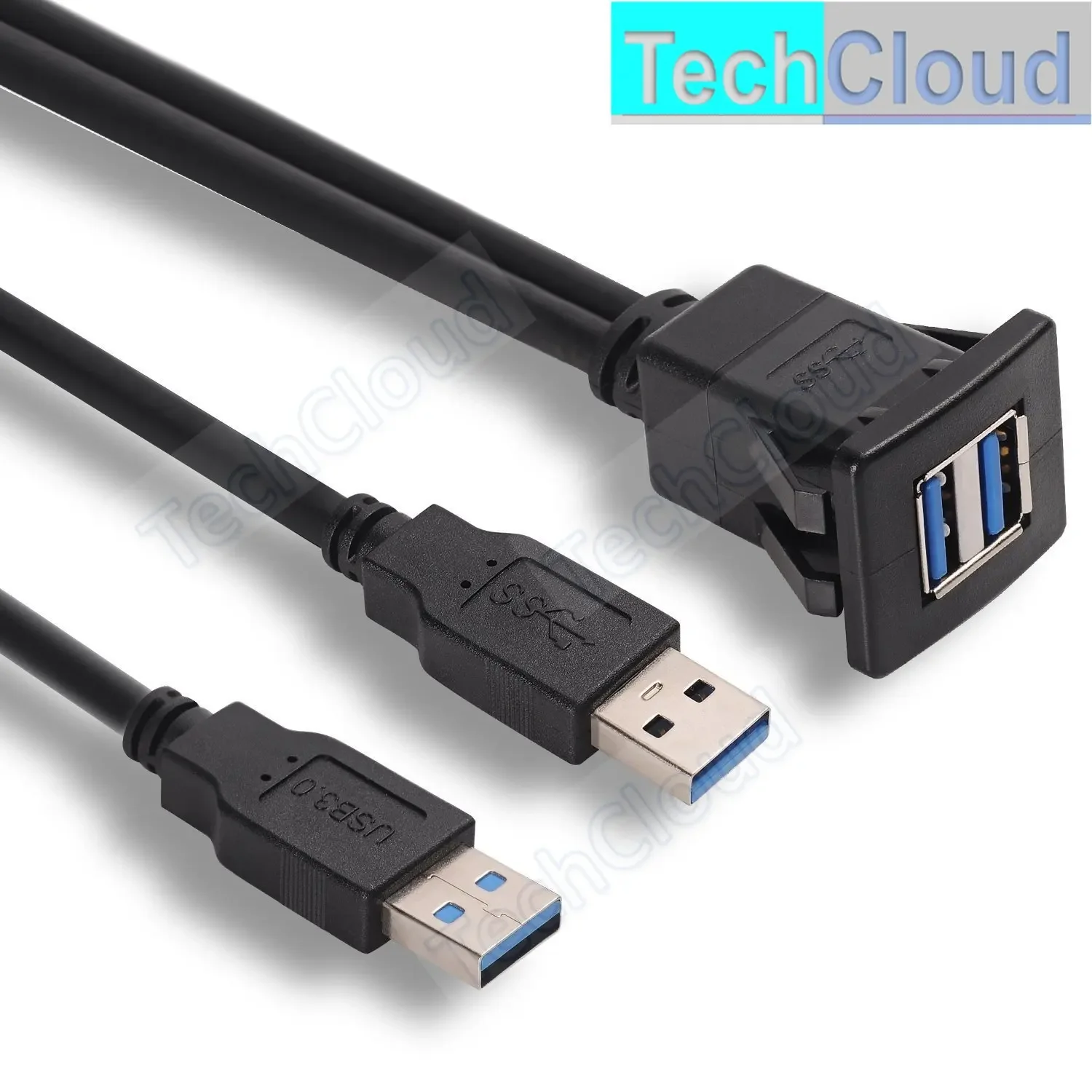 Dual port USB3.0 extension cable, Car dashboard USB extension cable USB charging cable data cable For Car/boat