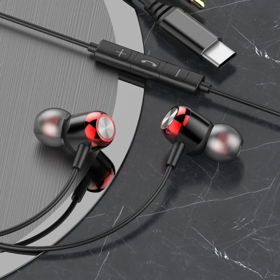 Type C/3.5mm Gaming Headphones In Ear Gamer Headphone Headset Volume Control with Bass Phone Earphones for Samsung Huawei Xiaomi