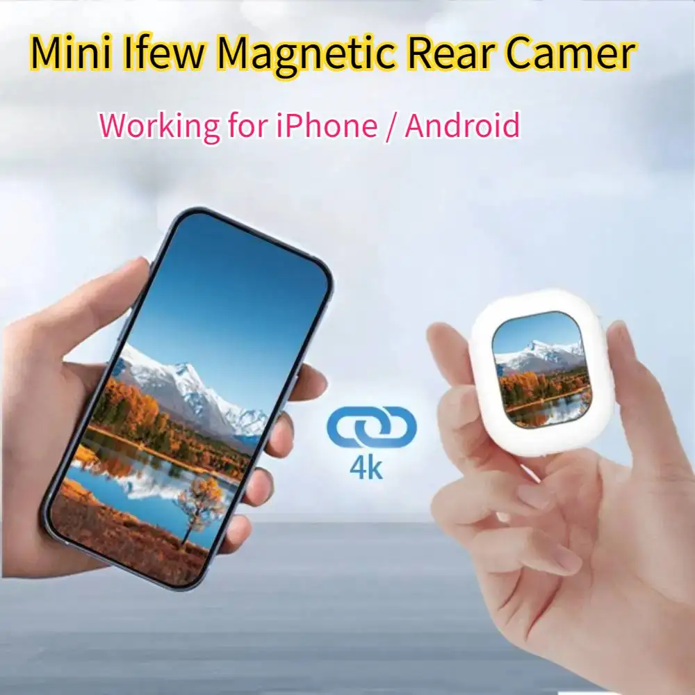Mini Rear Camera Screen Magnetic Vlog Selfie Monitor Screen Remote Control Kit Device For iPhone 17 16 15 14 13 Pro Vlog Tool