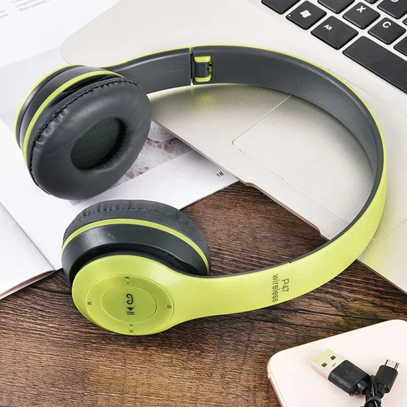 Global Bluetooth 5.0 Wireless Headphone Foldable HIFI Stereo Bass Earphone Kid Girl Helmet Gift With Mic USB Adaptor Headset