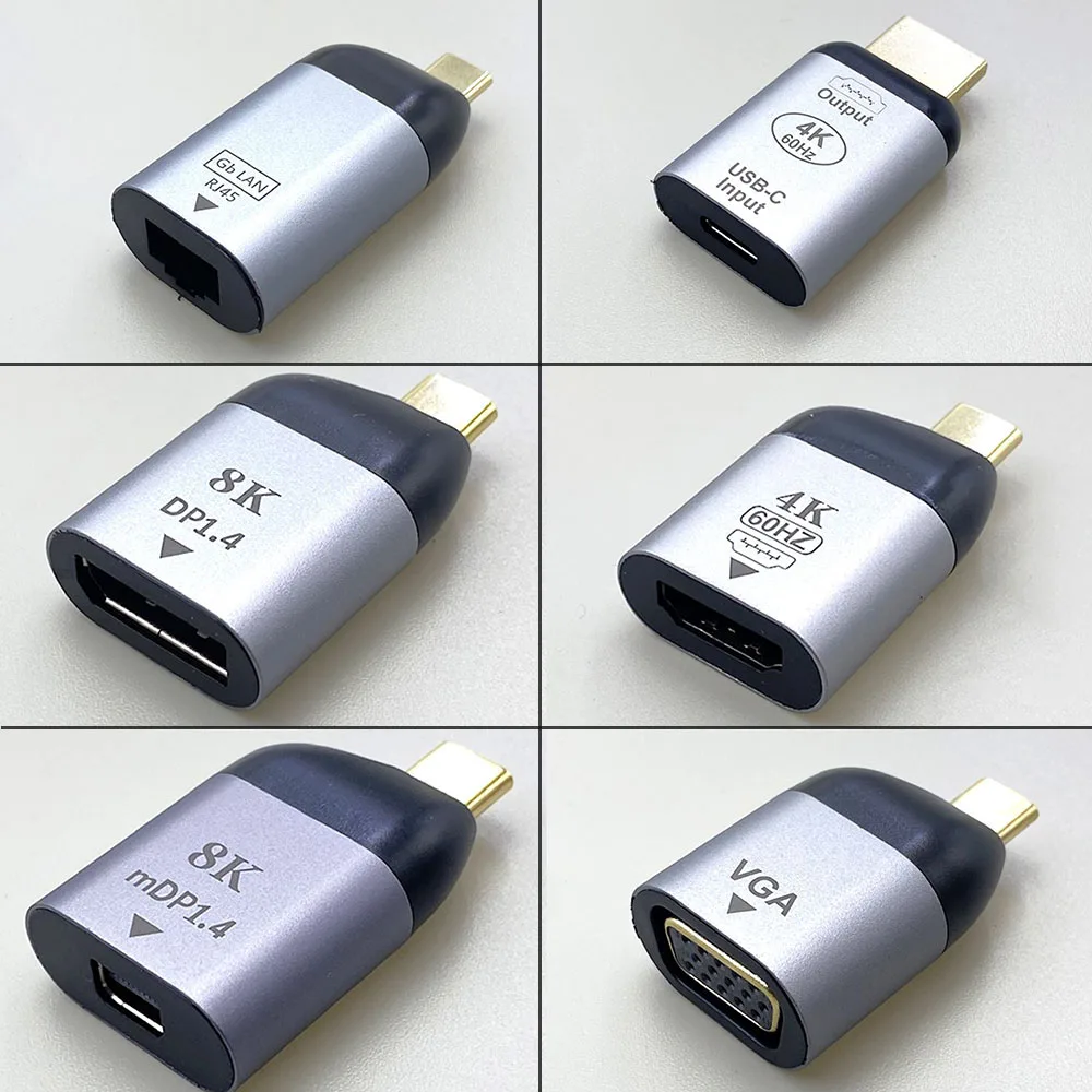 USB Type C To HDMI-Compatible 8K USB C to DP DisplayPort miniDP 4K VGA Adapter For Laptop MacBook TV Box PS5 Switch iPad Galaxy