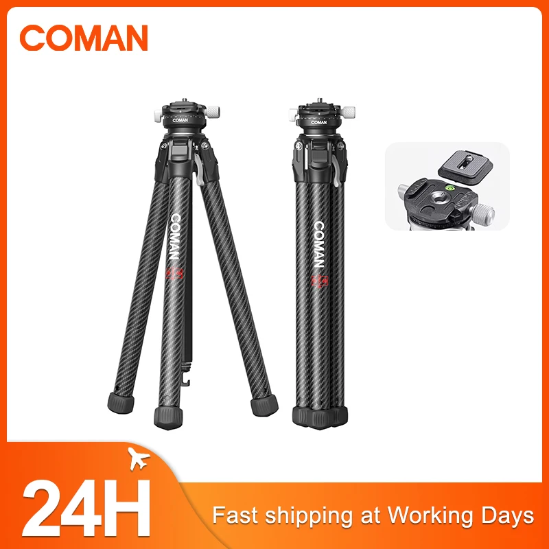 COMAN Zero X Lightweight Carbon Fiber Tripod Professional Compact Travel Tripods With Ball Head For Camera Video Photography