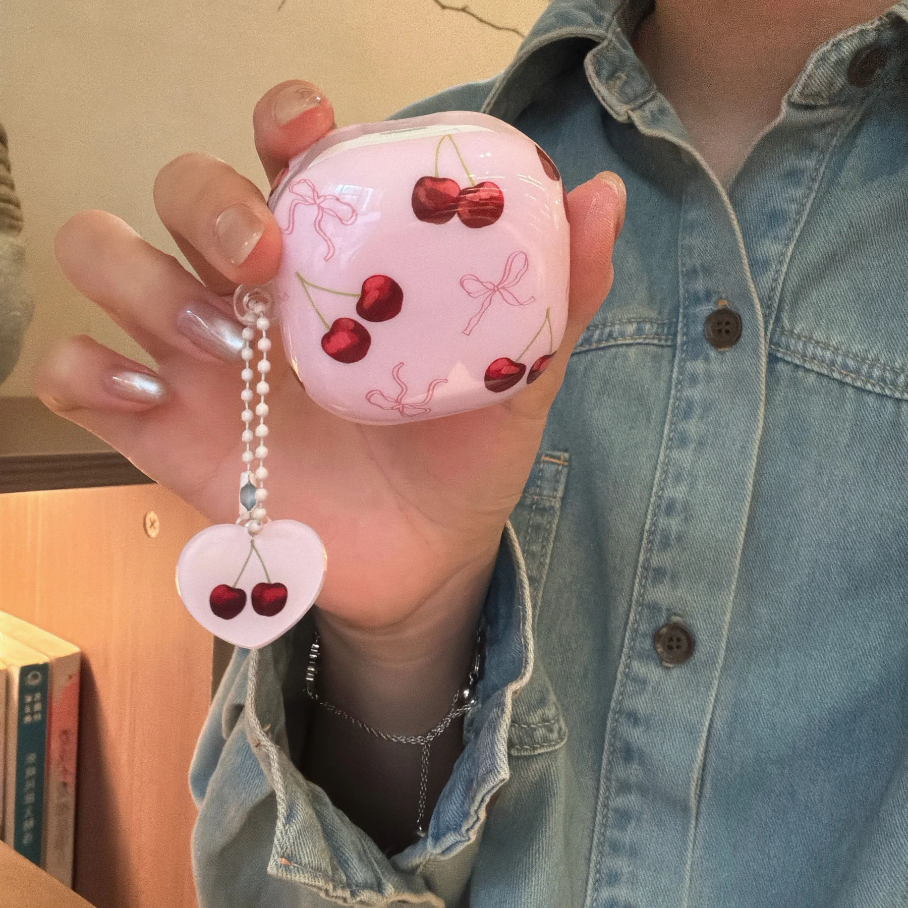 For Samsung Galaxy Buds 3 Pro Live/2/Pro/2 Pro/FE Headphone Case Pink Bow Cherry Wireless Bluetooth Headphone Protective Case