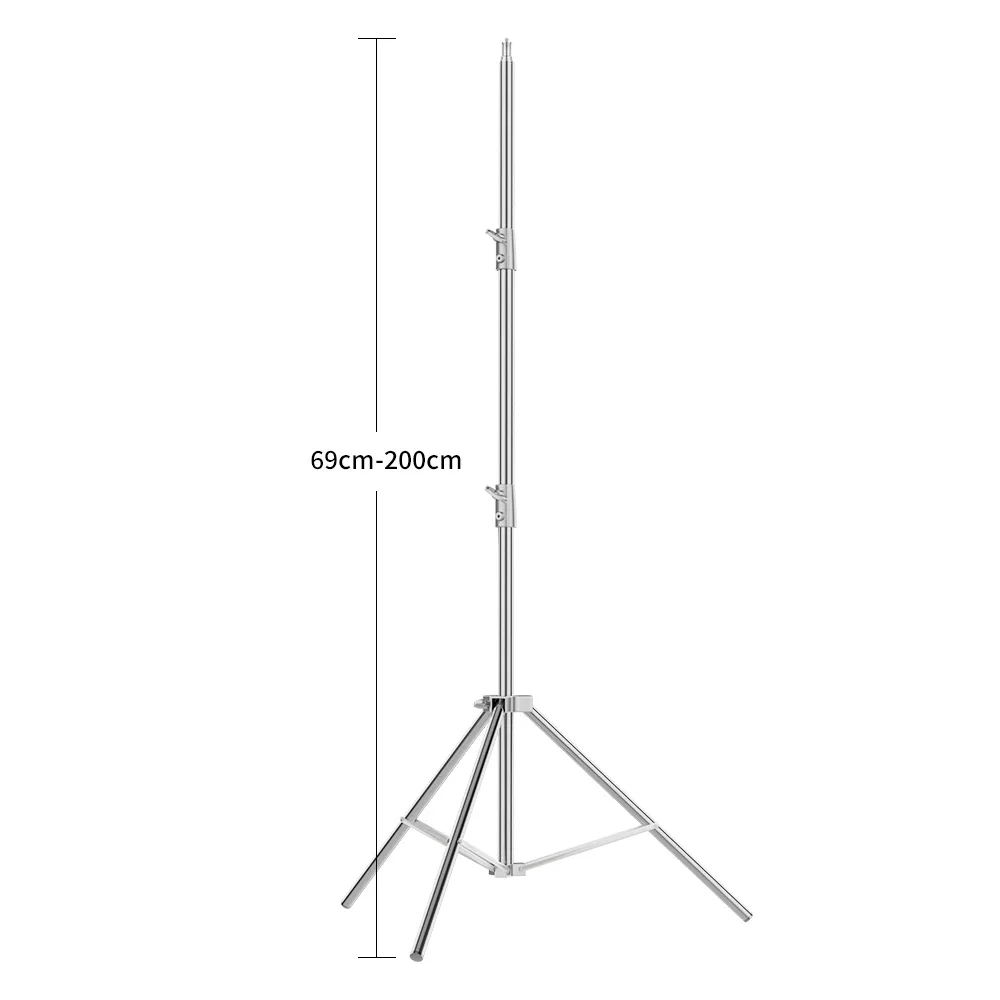 SH 2m Stainless Steel Light Stand Photography Stand for Phone Camera Cellphone Tripod Ring Light Stands Photo Video Trepied