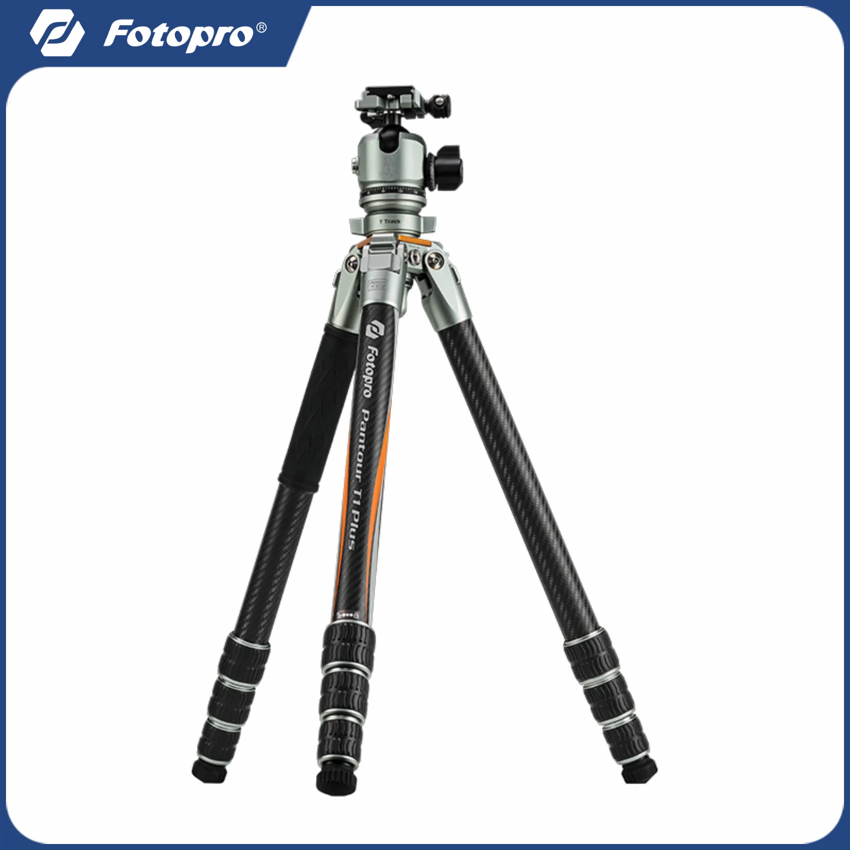 Fotopro T1 Plus Professional Travel Tripod Heavy Duty Carbon Fiber Tripod With Low Profile Ball Head for DSLR Max Load 20KG