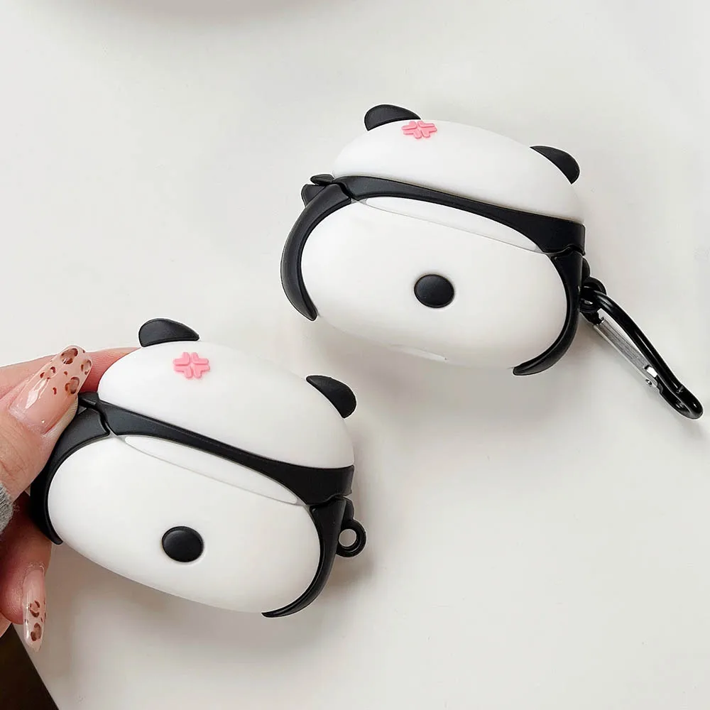 Cute Cartoon 3D Panda Silicone Case For Samsung Galaxy Buds3 Soft Shell For Buds 3 Pro TPU Shockproof Protective Earphone Cover