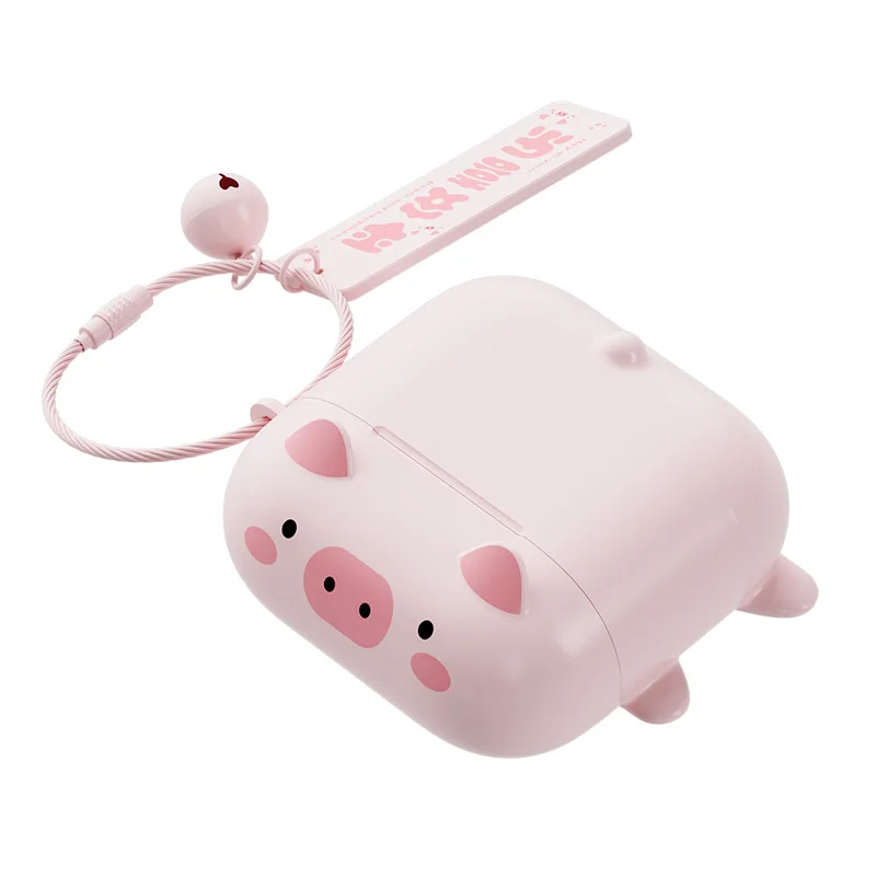 Cute Cartoon Pig Earphone Wireless Bluetooth 5.3 Animal Shape Creative Headphone With Mic For Ipad smartphone PC Kids Gift