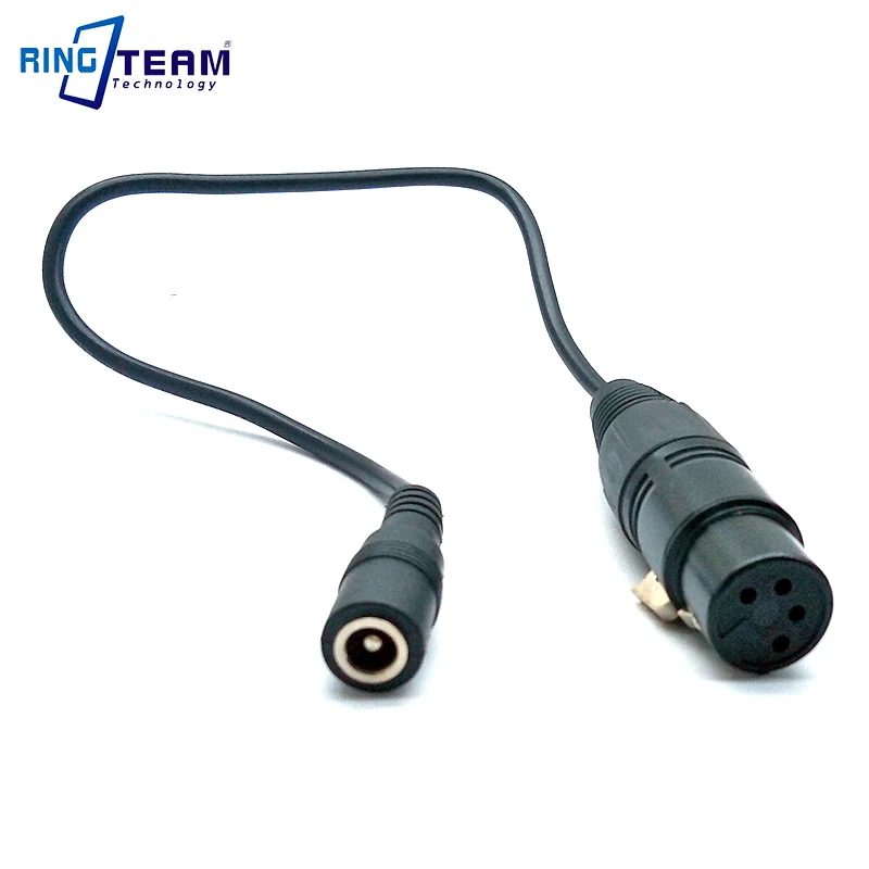 Female DC5.5*2.5mm to 4 Pins XLR Cannon X Series Latch Rubber Connector Power Cables for Video Camera Camcorder Lilliput monitor