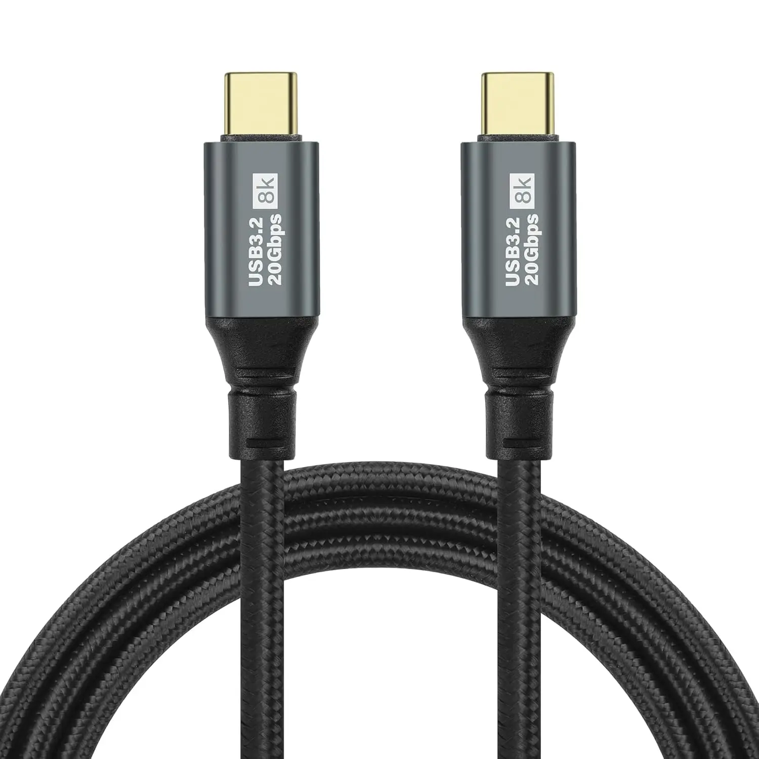 USB C to C 100W 5A PD Fast Charging Braid Cord 4K 8K Display 20Gbps USB 3.2 Data Cable for Phone Tablet Laptop Mobile Hard Disk
