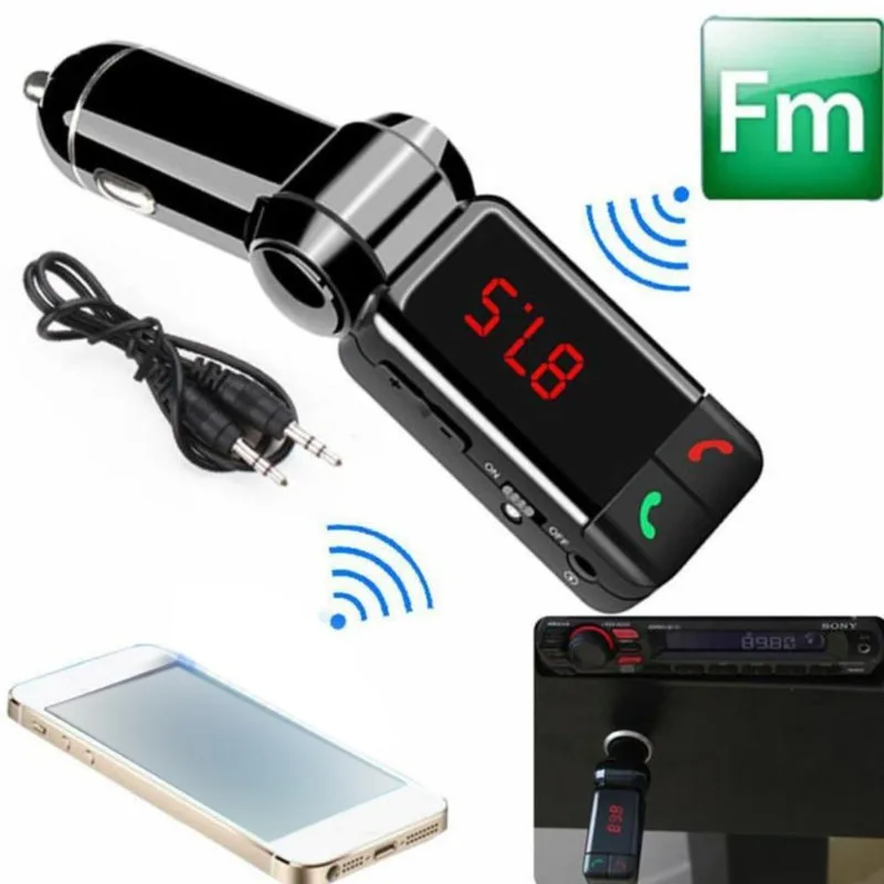 BC06 Car Bluetooth-compatible Fm Transmitter Car Kit Hands Free Mp3 Player Wireless Radio AUX Car Charger USB SD Music Player