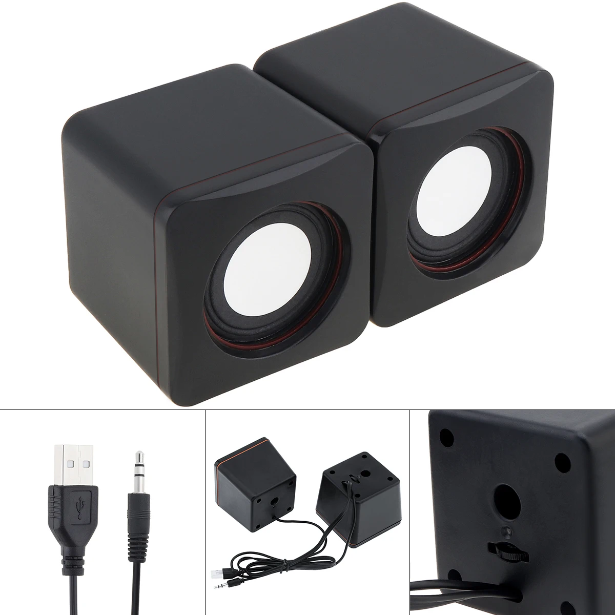 101Z 6W USB 2.0 Mini Portable Speakers Computer Soundbox with 3.5mm Stereo Jack and USB Powered for PC Laptop Smartphone