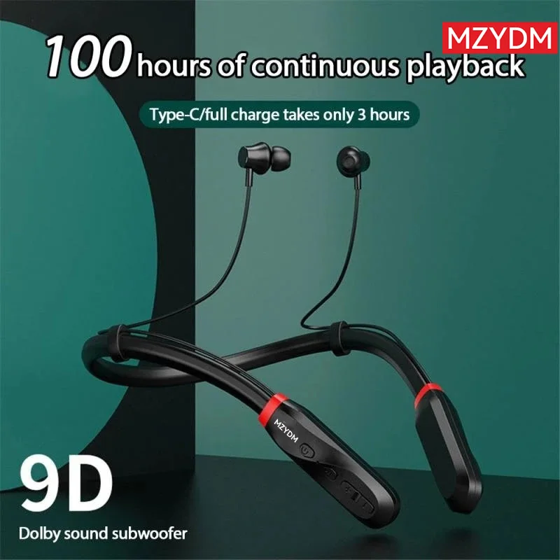 MZYDM Wireless Bluetooth Headphones 200 Hour Play i35 Neckband Earphones 9D Sound Stereo Sport Headsets TWS Earbuds for Xiaomi