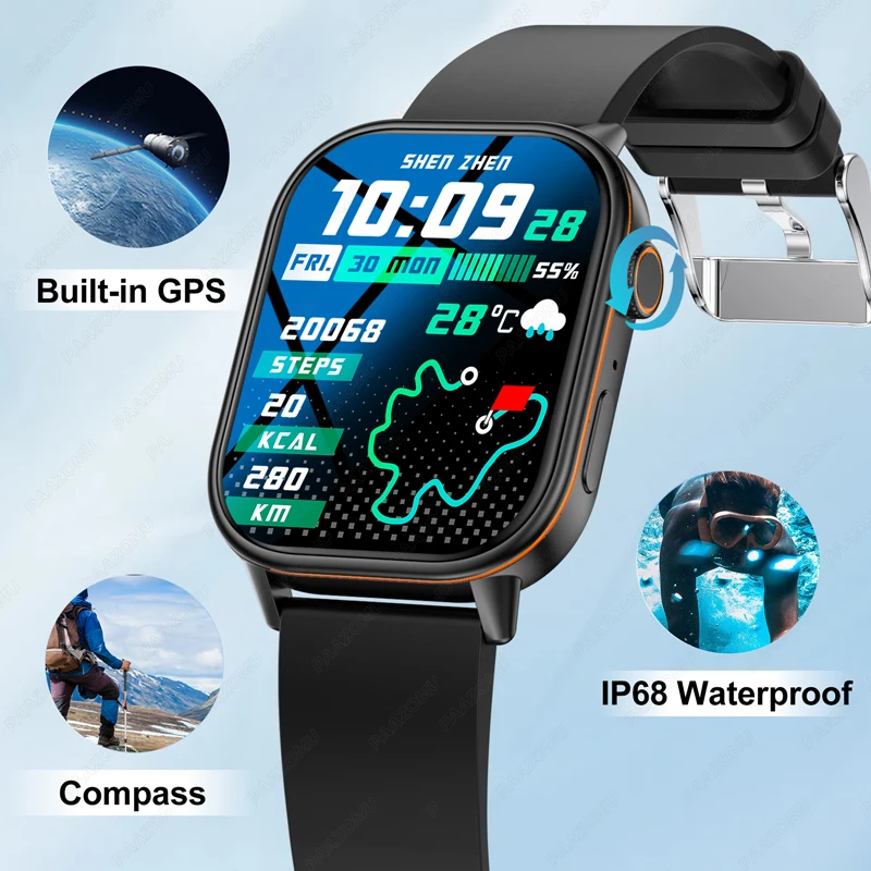 New Smart Watch Built in GPS Compass 2.01