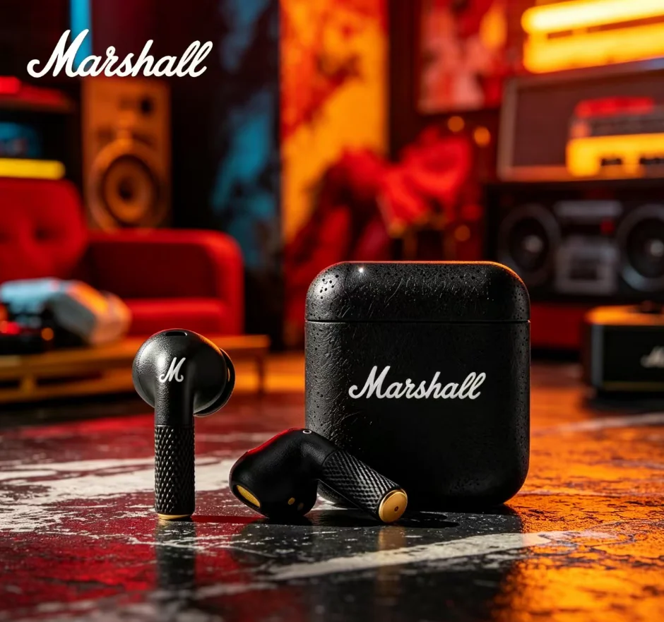 Marshall MINOR III TWS Active Noise Reduction True Wireless Bluetooth Earphones Long Range Original Black Gift Outdoor Festivals