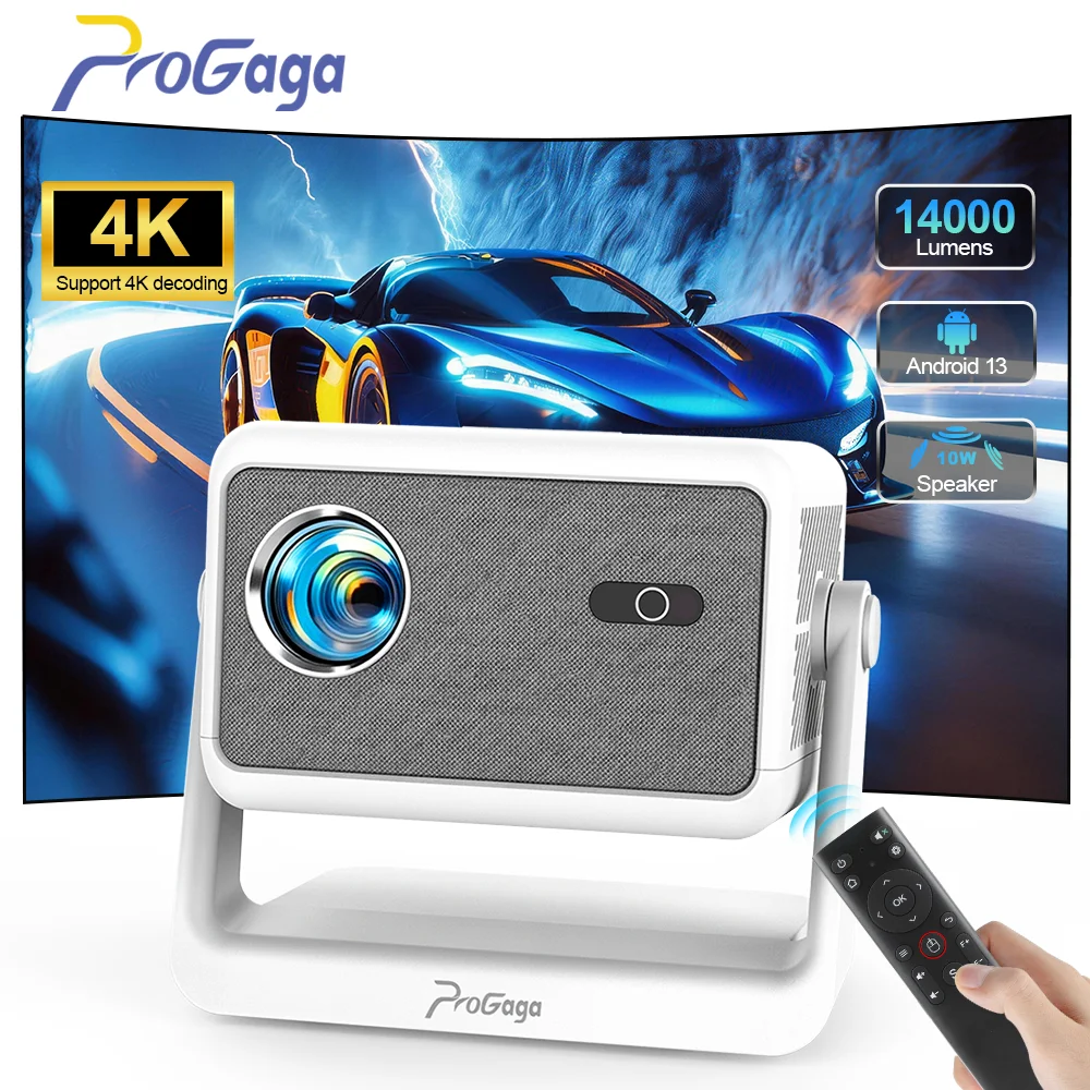 PROGAGA PG370 MAX Projector HD 1080P 4K Android Projector 700ANSI Video Projector Home Theater Portable Projector for Smartphone