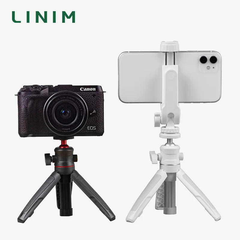 LINIM ST01 Mini Tripod White Black Color Foldable Tripod Monopod Mount 1/4'' Tripod Universal for DSLR Android iPhone Smartphone