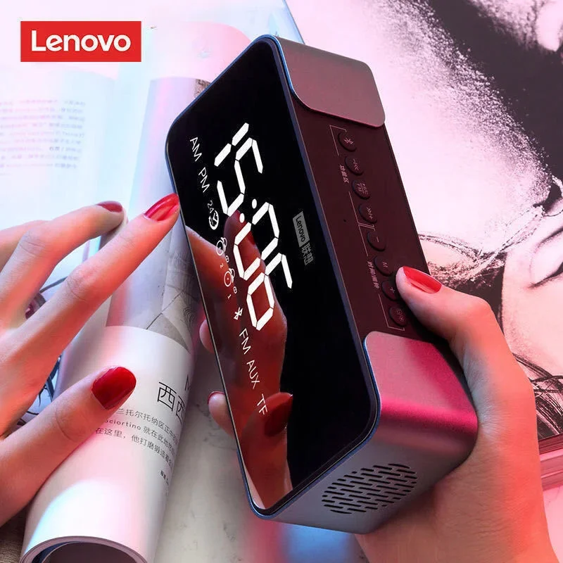 Lenovo L022 Bluetooth Speaker Super Heavy Subwoofer High Sound Quality Cute Mini Speaker Dual Alarm Clock Function Wholesale