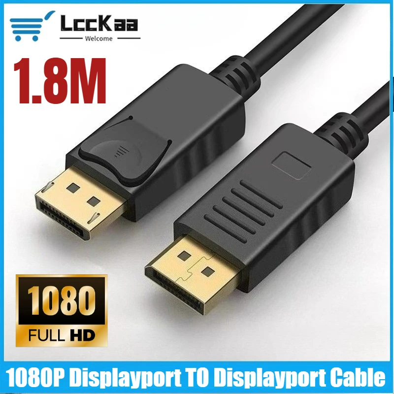 1.8M DisplayPort Cable 1080P DP To DP for Xiaomi TV PC Laptop Computer Monitor HD Video and Audio Output Transmission