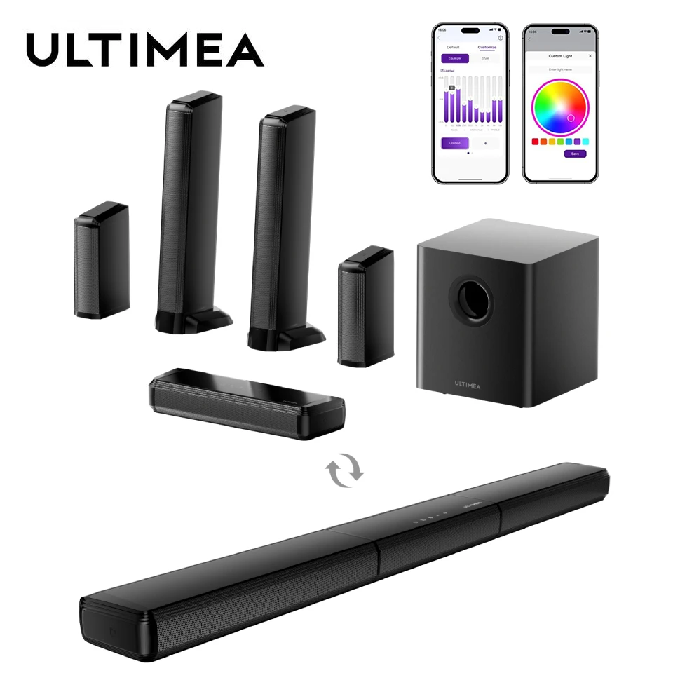 ULTIMEA 7.1 Surround Sound Bar with 2 Surround Speakers & 6.5