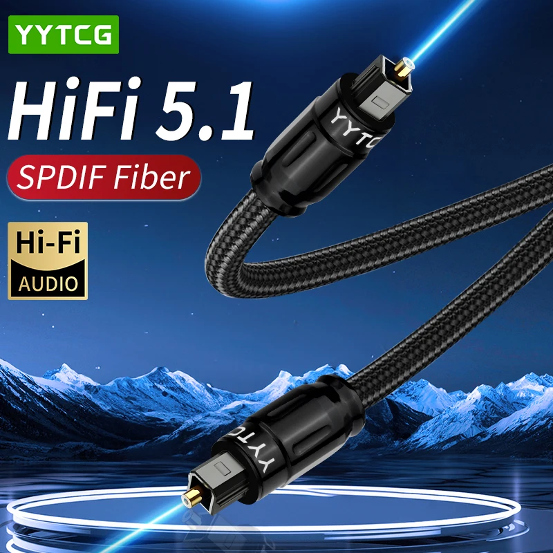 YYTCG HIFI 5.1 Digital Optical Audio Toslink Cable For HIFI Video DVD XBox/PS4 Speaker Hi-end Fiber Optic Audio Cable