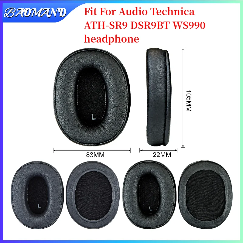 Ear Pads for Audio Technica  ATH-SR9 DSR9BT WS990 Headphones replacement headband cushion Earpads headset Gamer Leather case