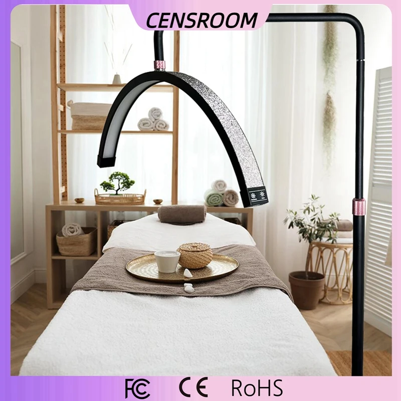 28inch Professional Eyelash Lamp Diamond Arc Floor Lash Half Moon Light Lamp For Lashes Tattoo Photography Ring Lighting