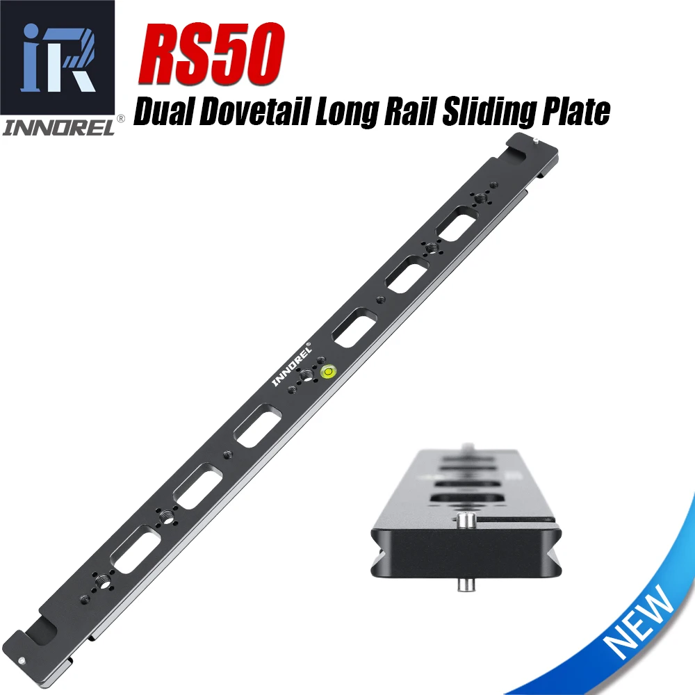 INNOREL RS50 50cm All Aluminum Alloy Dual Dovetail Quick Release Extender Rail Sliding Arca Plate for Camera Tripod Ballhead