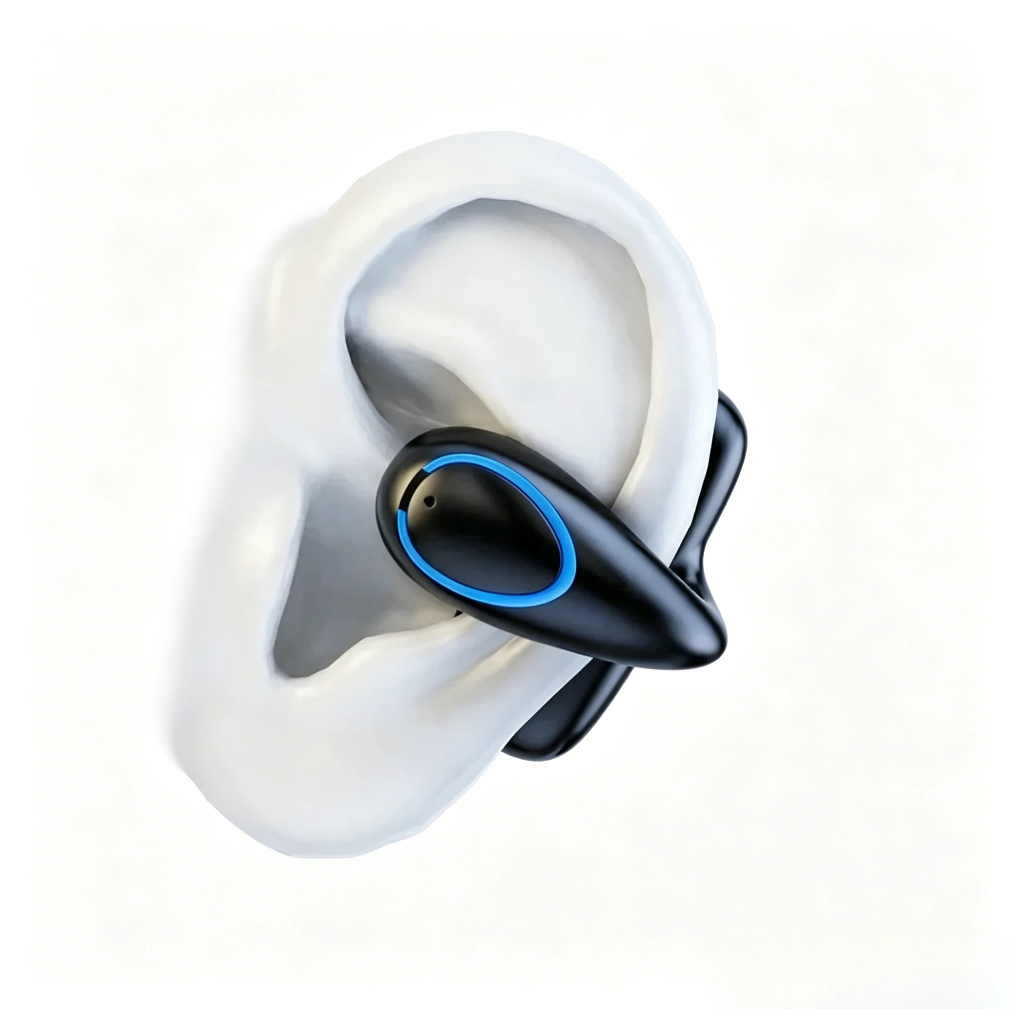 Wireless Bluetooth Ear-Clip Earphones Single-Side Bone Conduction Open Earbuds Sports Running Open-Ear Awareness Headset