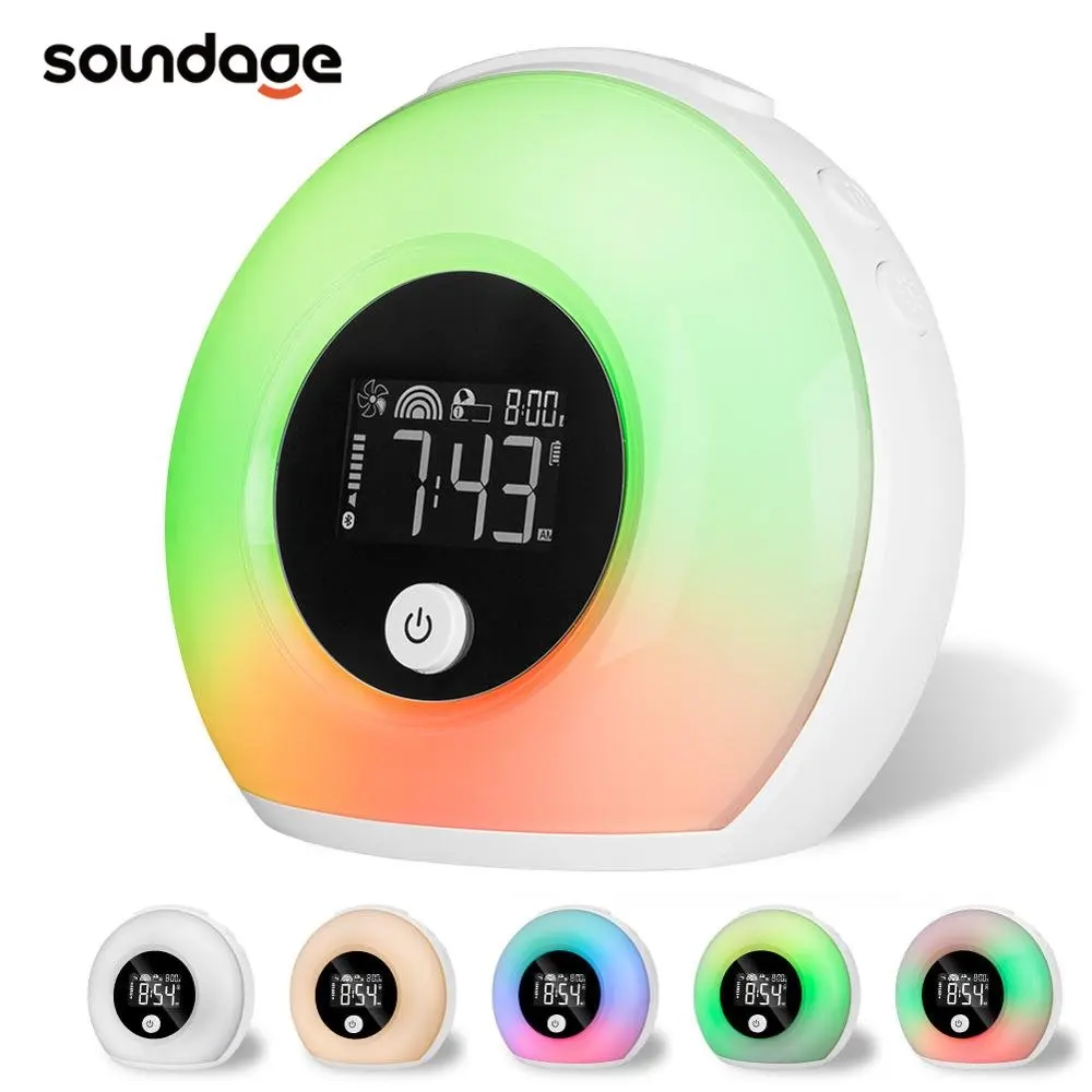10W Bluetooth Speaker Color Led Night Light With Adjustable Alarm Clock Display Music Sleep Light 5.0 Bluetooth Speaker