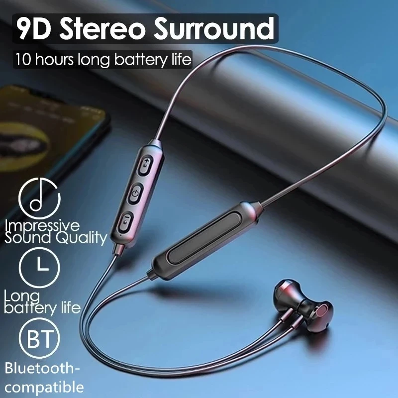 Magnetic Wireless Bluetooth Earphone Music Headset Phone Neckband Sport Earbuds Earphone With Mic For iPhone 13 Samsung Xiaomi