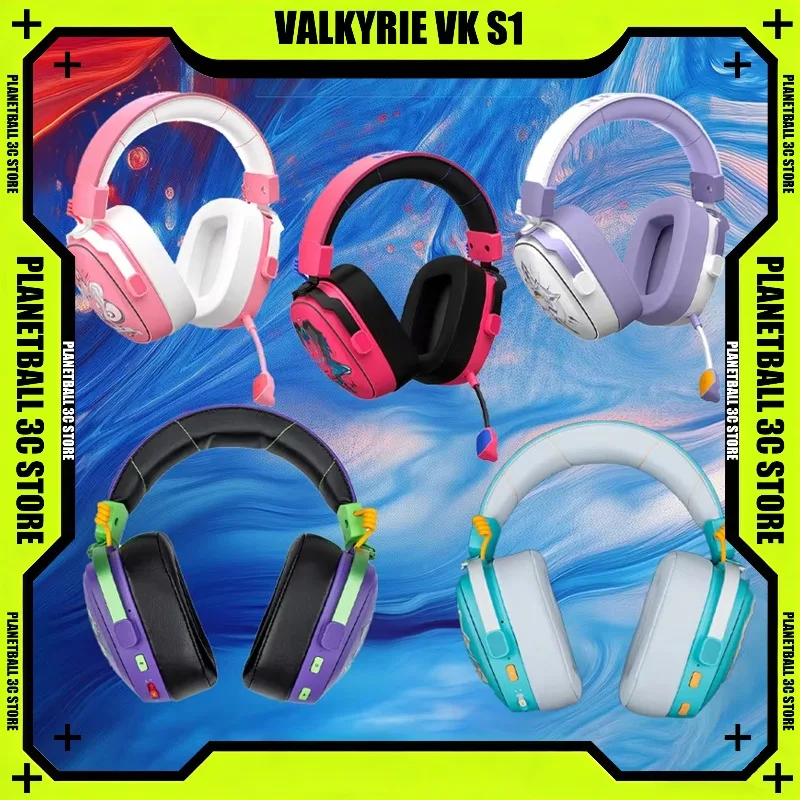 VALKYRIE VK S1 Gaming Headset Tri-mode Wireless 2.4G Bluetooth Low Latency Esports Headphones for FPS Gamer CS2 Valorant PC PS5