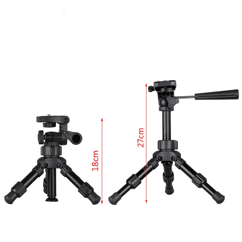 Mini Tripod Tabletop Camera Tripod Portable Travel Tripod Extendable Tripod Stand with 3-Way Head for DSLR Camera Phone
