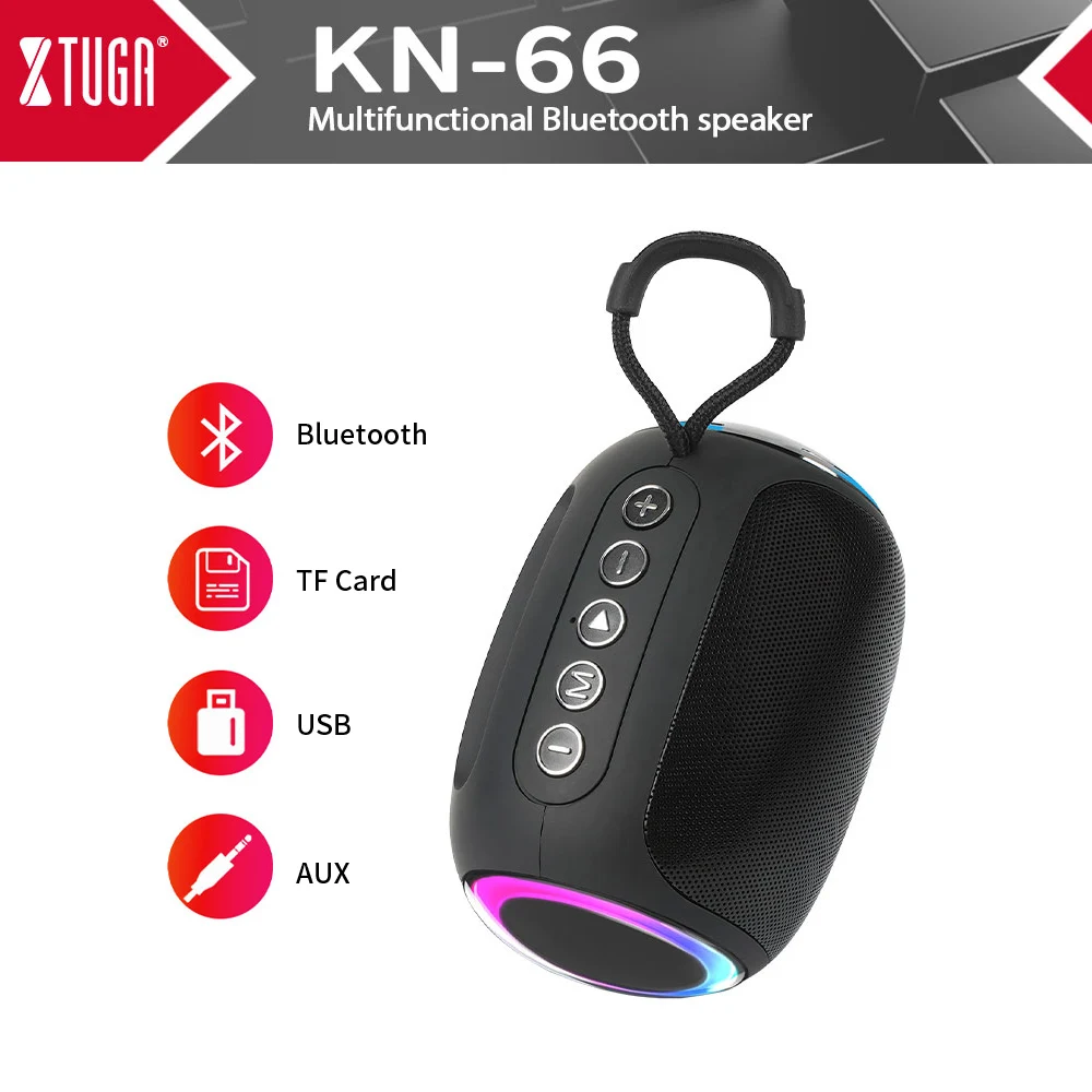 XTUGA RGB portable Wireless Bluetooth Speaker For Outdoor Sport Portable Music Audio player USB Bluetooth Speak Party Radio