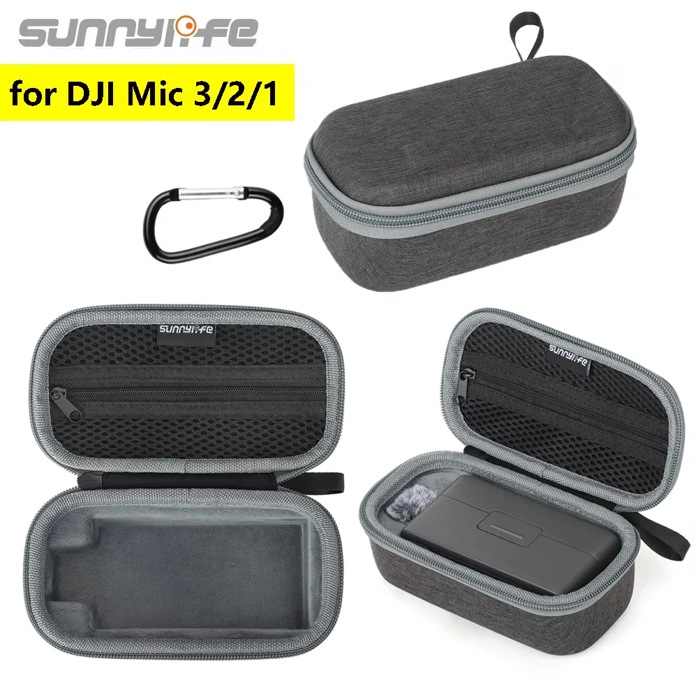 Sunnylife Mini Storage Bag For DJI Mic 2/1 Portable Handbag Outdoor Travel Carrying Case For DJI Mic 3 Wireless Microphone Bags