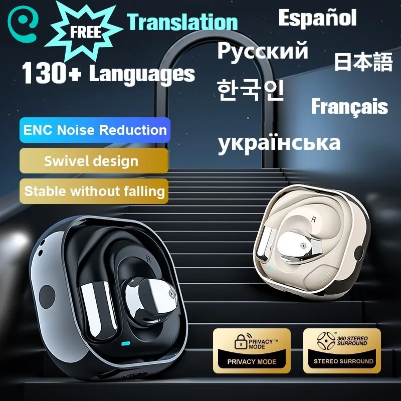 Advanced Wireless Translation Ows Earbuds Real Time Multilingual Communication Translation Tws in Travel Business and Learning