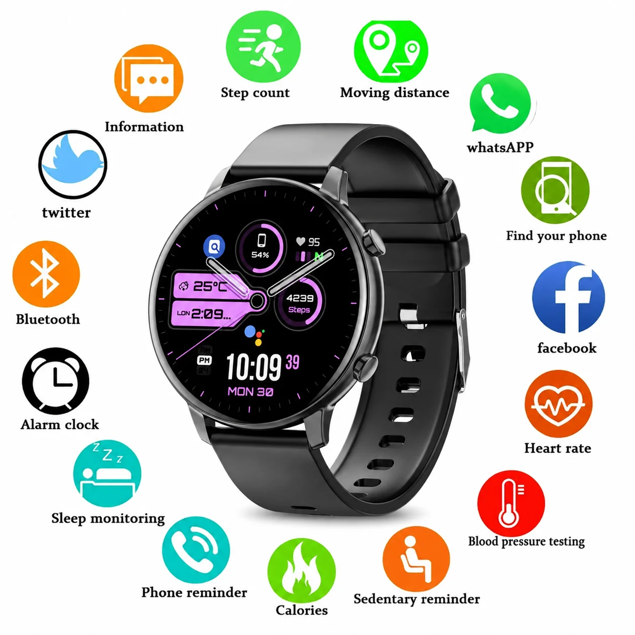 1.39'' HD 360*360 Smart Watch Bluetooth Calling, BLE5.2 IP67 Waterproof Fitness Tracker, Real-time Heart Rate Multi-Sport