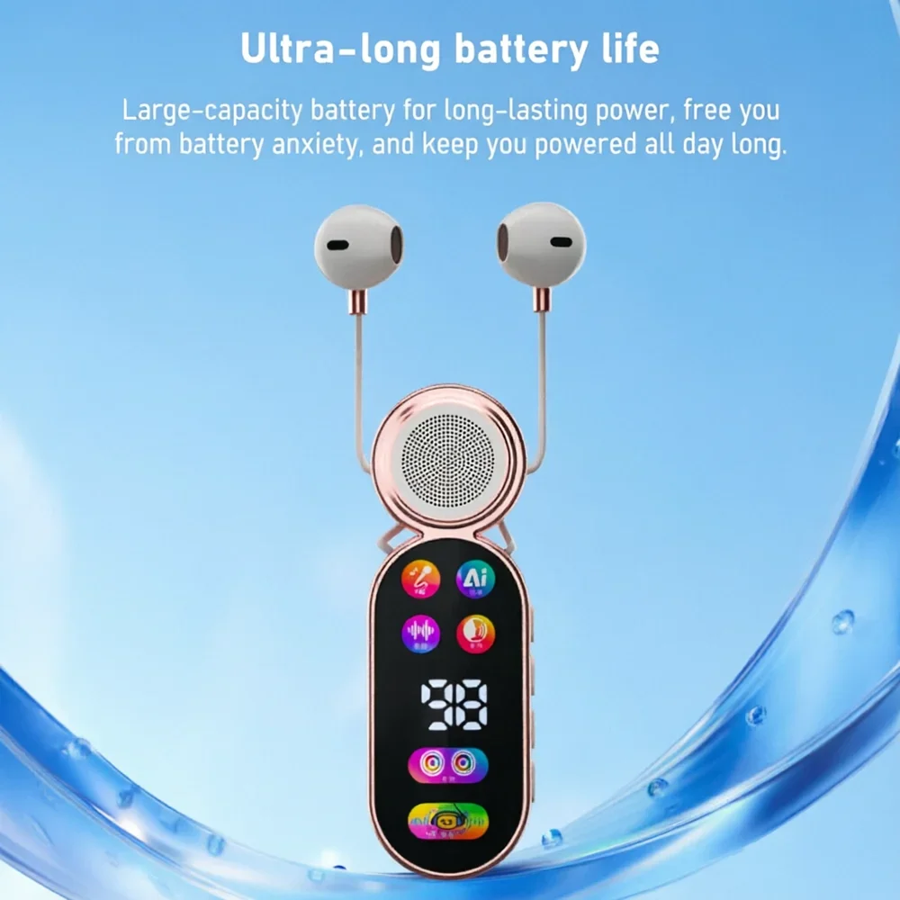KEBIDUMEI 2-in-1 Wireless Earbuds & Portable Speaker Bluetooth 5.4 Headphones Digital Display Headsets Mini Speaker Earphones