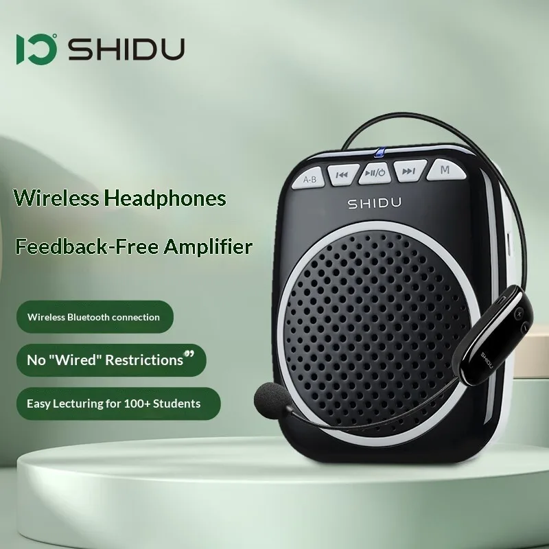 SHIDU S308 Portable Megaphone 10W with TF Card USB Flash Drive Slot Repeat Function for Teachers Tour Guides