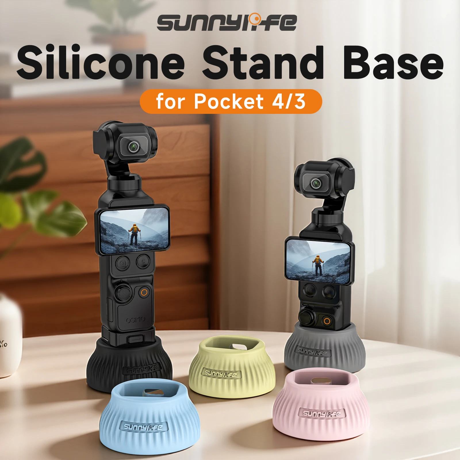 Silicone Stand Base for DJI Osmo Pocket 4 Car Fixed & Desktop Anti-skid Support Upright Base for DJI Osmo Pocket4 Accessories