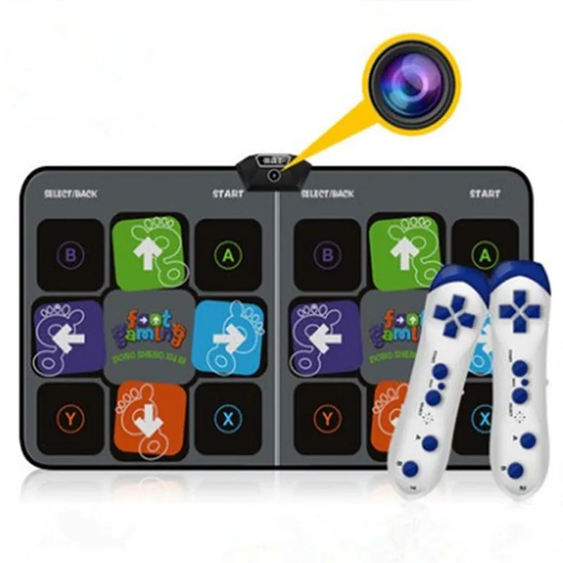 HD computer TV dual use game double dance mat yoga fitness sports running sing music games PC rug with 2 two gamepads camera TF