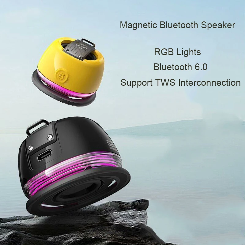 Mini Magnetic Bluetooth Speaker,Multifunctional Cell Phone Stand Wireless Speaker with Strong Magnet for iPhone/Android/Fridge