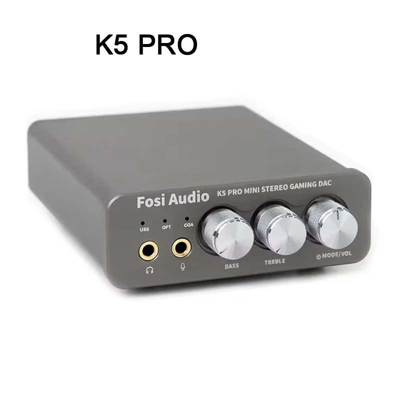 Fosi Audio K5 PRO Mini Stereo Gaming USB DAC Headphone Amplifier Audio Decoder Amp PS5 Computers Desktop Powered Active Speakers