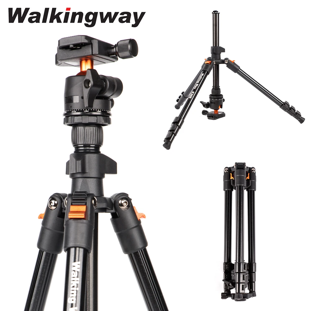Walking Way 62.99 inch Camera Tripod Professional Aluminum Camera Tripod Portable Travel Lightweight Tripod with Ball Head Stand